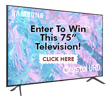 special raffle to win a 75" Samsung TV