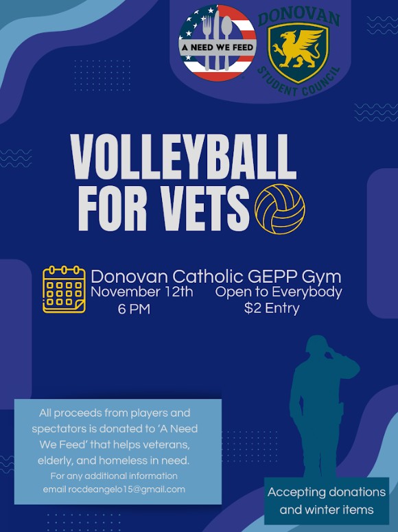 vollyball for vets fundraiser donovan catholic students