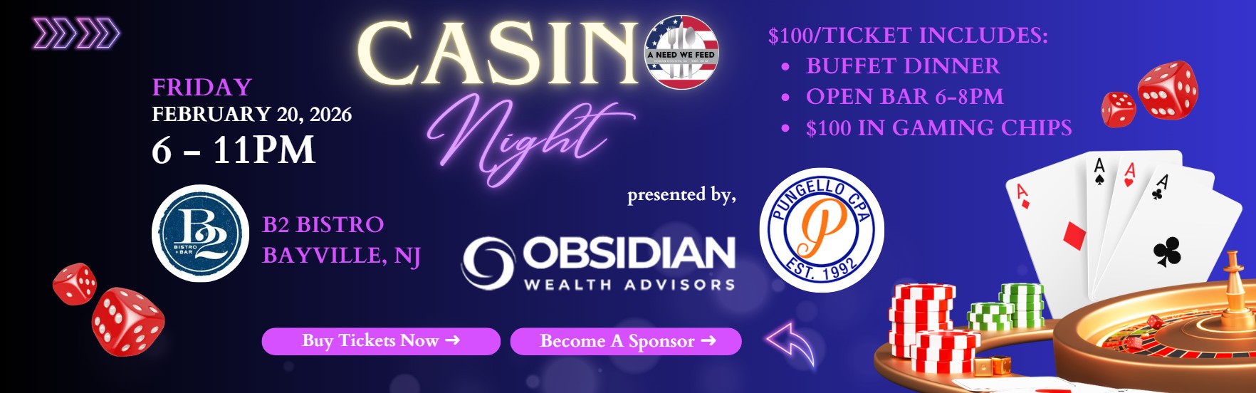 casino night fundraiser ocean county hunger charity new jersey